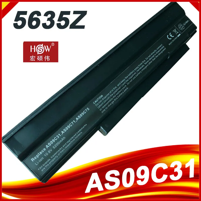 

Аккумуляторная батарея для ноутбуков ACER Extensa 5235, 5635, 5635G, 5635ZG, ZR6, 5635Z, 5200 мАч, для замены батарей AS09C31, AS09C71, AS09C75, BT.00603.078, BT.00607.073