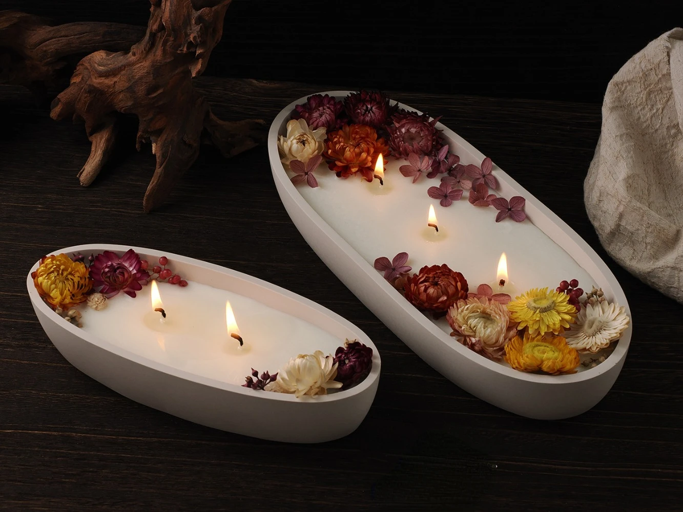 Silicone Mold Oval Cement Ship Shape Candle Jar DIY Concrete Plaster Flower Pot Wax Box Tray Home Decor