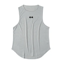 Men's Quick - Drying Gym Tank Top - Sleeveless Fitness and Basketball Shirt - XL (Gray)