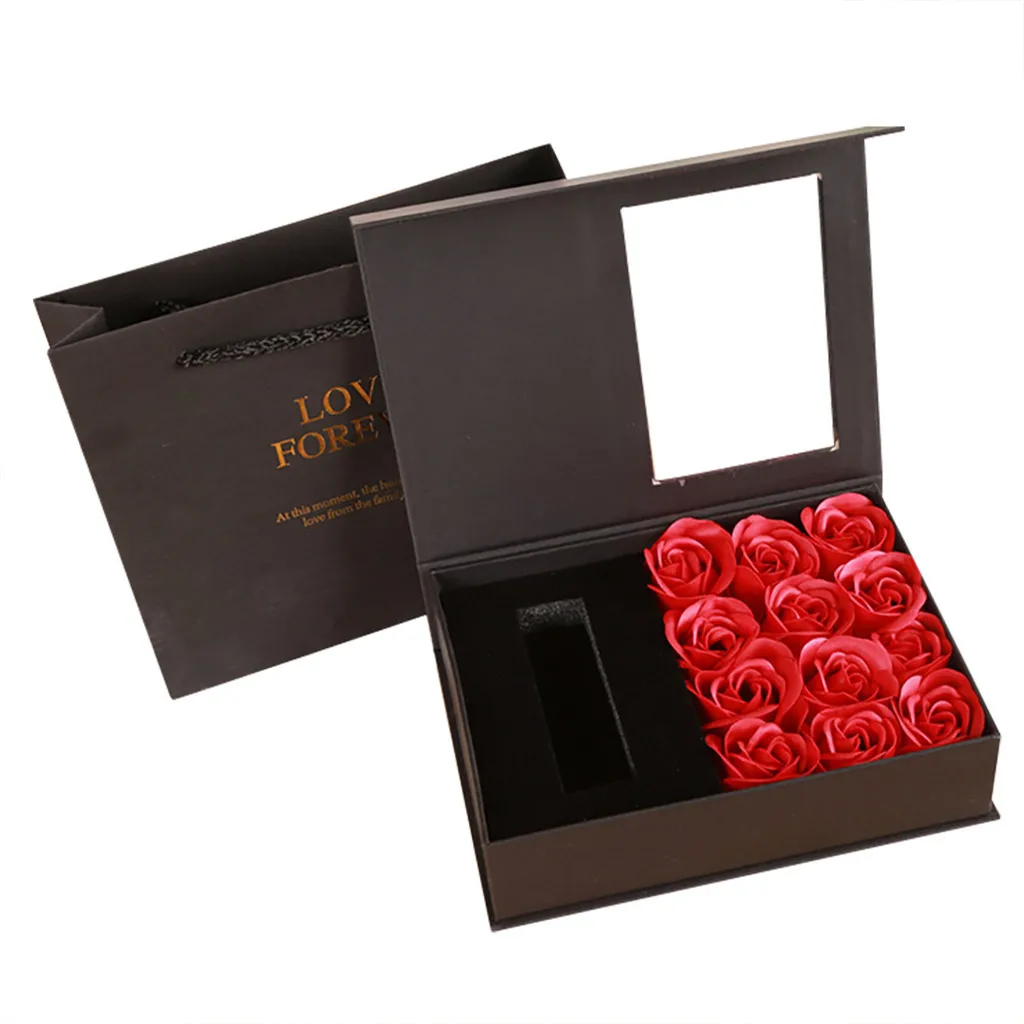 Open window 12 soap rose lipstick gift box creative Valentines Day gift