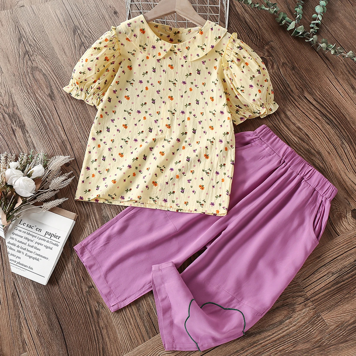 

Baby Outfits Sets for Girls Suits Summer Kids Clothes Short Sleeve Shirts & Pants Teenagers Children Costumes 4 6 8 10 12 Years