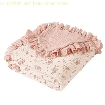 066b Eleganti sacche floreali Floral Wrappy da 100x90 Coperta cotone per comfort neonati