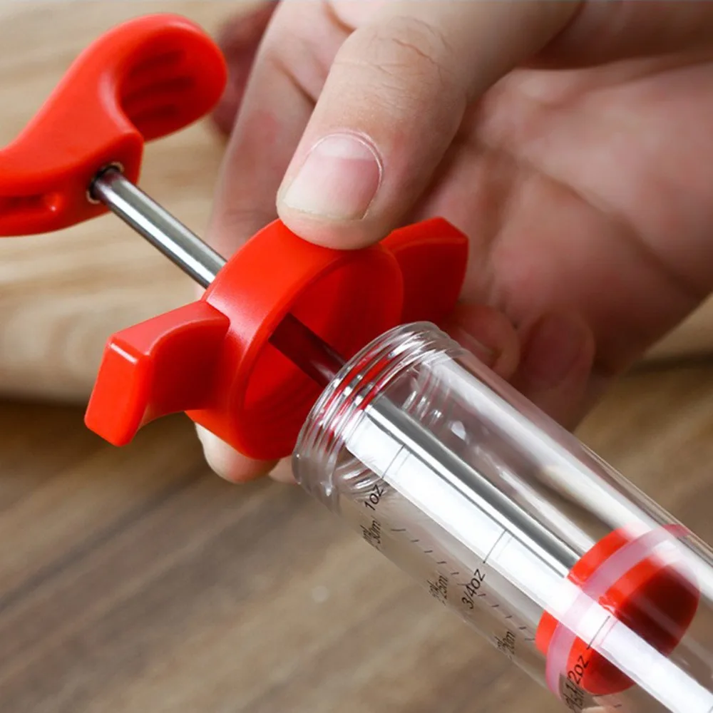 3 Stainless Steel Needles Spice Syringe Set BBQ Sauce Injector