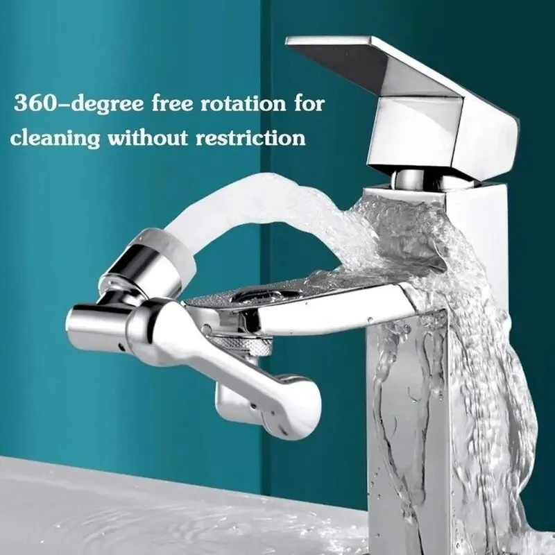 Faucet Aerator Universal 1080&deg; Rotation Robotic Arm Foldable 2 Modes Splash Filter