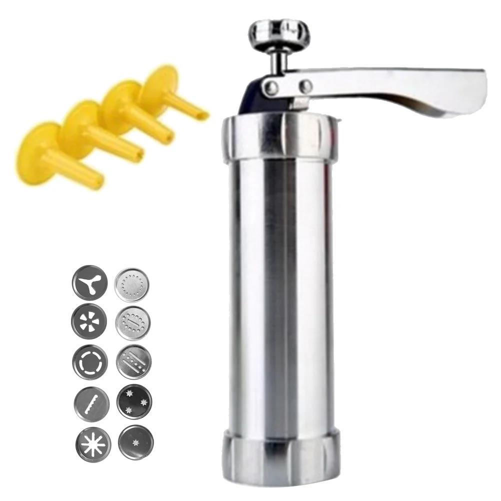 

Home Use Biscuit Making Mould KitSugarcraft Pastry Syringe Decorating Tool Set with 20PCS Molds and 4 Nozzles