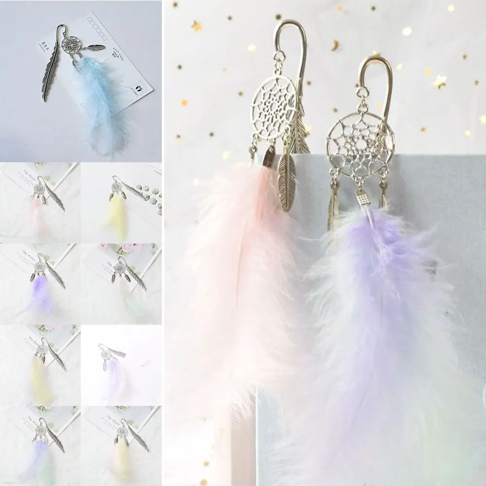 

Перьевая подвеска, полый Закладка, милый металлический полый Ловец снов, зажим для книги, языческий знак, школьный и офисный