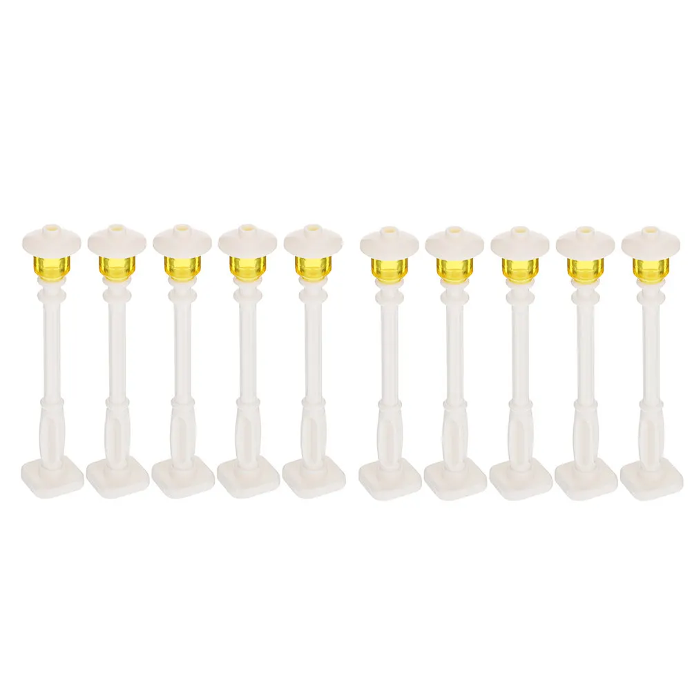 10Pcs 미니 가로등 현실적인 도로 조명 광택 표면 어린이 안전 학습 미니어처..