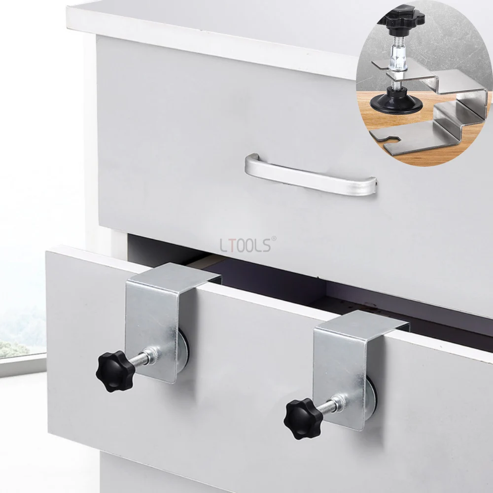 

Drawer Panel Clamps Woodworking Jig Cabinet Tool Home Furniture Accessories Steel Drawer Front Installation Clamps Clips Tools