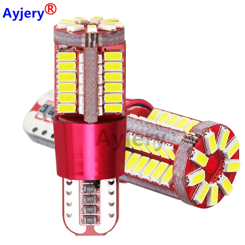 

AYJERY 10PCS 12V T10 Canbus 168 192 W5W 57 SMD 3014 LED No Error Car Marker Light Parking Lamp Wedge Bulb White Reading Lights