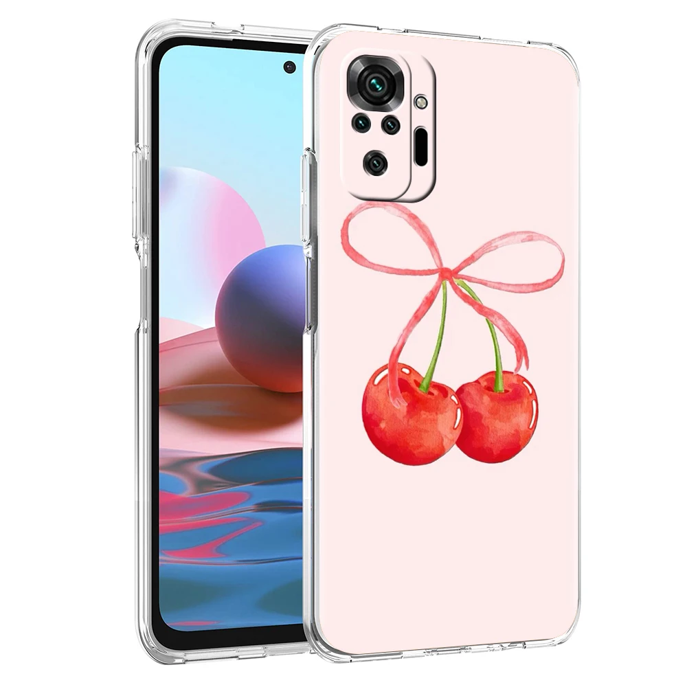 Charming Cherry Bow Clear Phone Case
