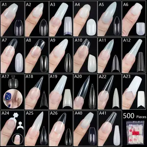 500 шт., квадратные Типсы балерины для маникюра, Типсы для искусственных ногтей, Длинные искусственные ногти