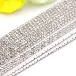 10 - Yard Colorful Rhinestone Chain Trim (White)