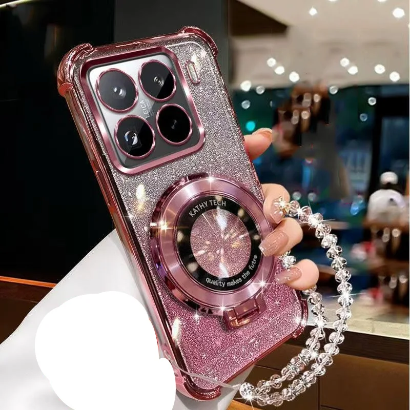 Crystal Bracelet Magnetic Stand Glitter Shockproof Phone Case