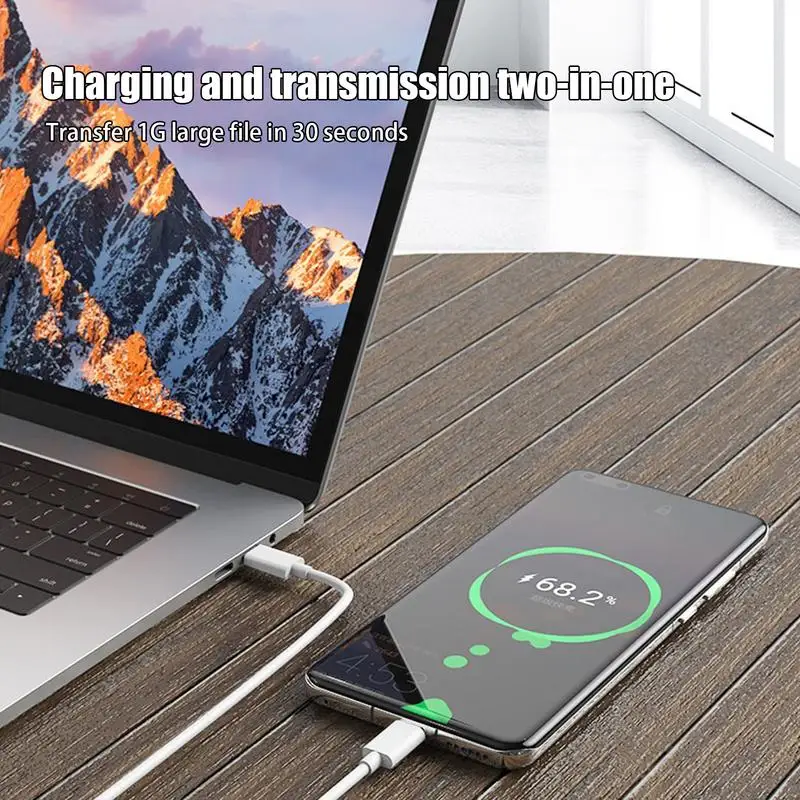 Type C To Type C Cable 3.28ft USB C Data Cable Fast Charging 120W Quick Connect Dual Type-C Interfaces 6A Output Charges Laptops - Image 2
