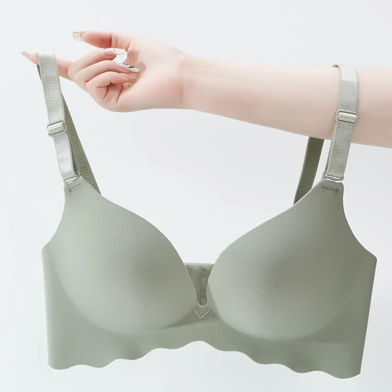 Women's Seamless Bra Deep U Underwear Sexy Lingerie Push Up Bras Girls Intimates Wire Free Bralette Female Simple Tops