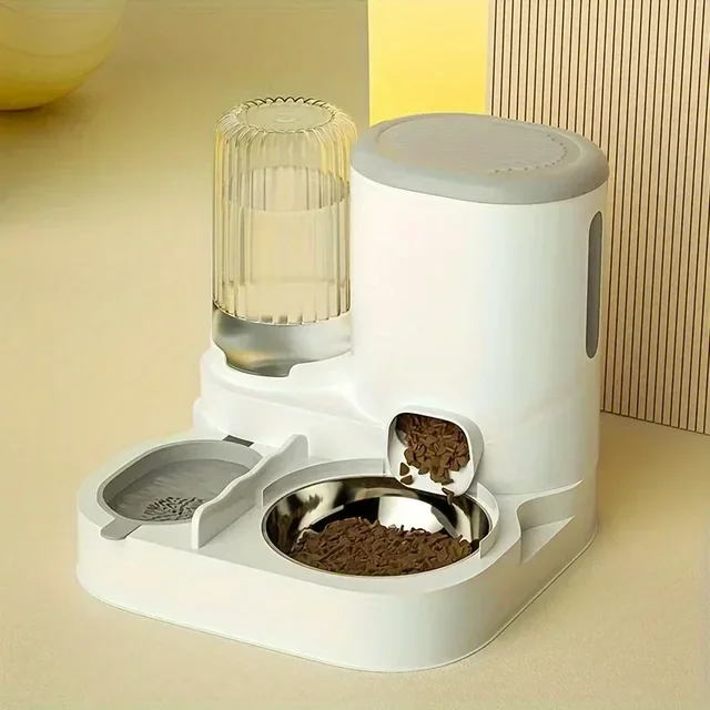Automatic Cat Feeder and Water Dispenser Non-Electric Easy-Clean Large Capacity Pet Feeding Station for Cats and Small Dogs Home 2