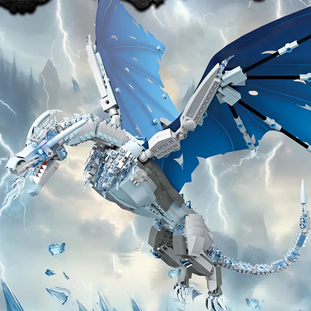 1019PCS MOC Ice Dragon Building Blocks Movie Game Action Figures Model Bricks DIY Ideas Assembly Toys for Boy Kid Gift 1