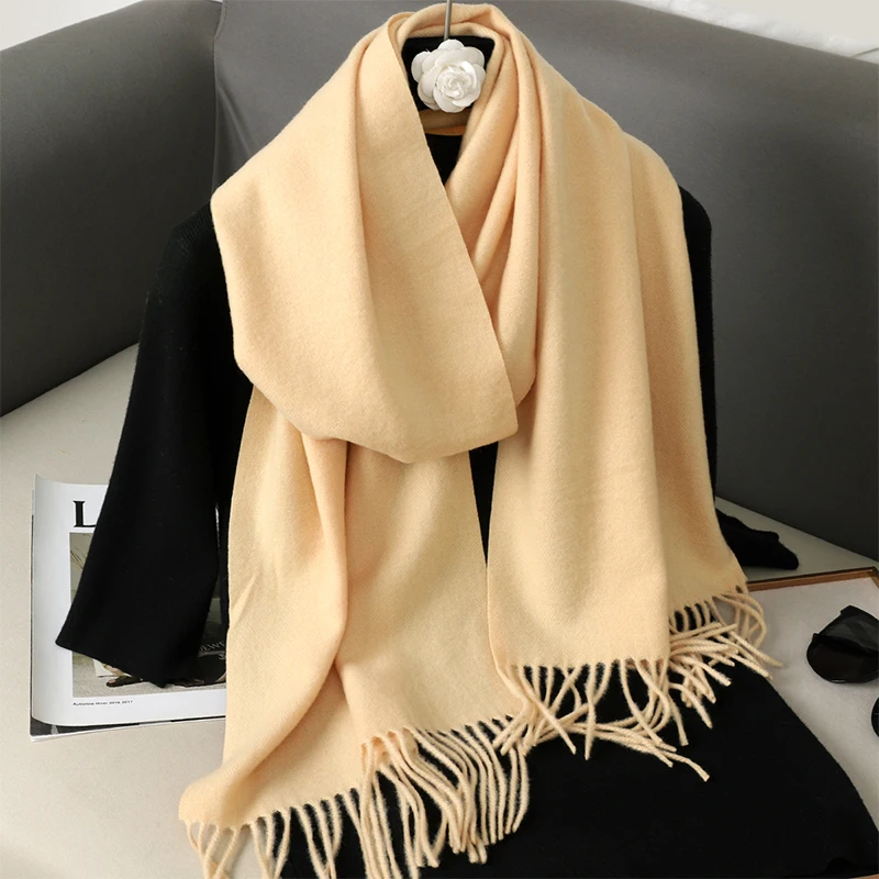 63 farben Solide Frauen Winter Schal Warme Chunky Kaschmir Schal Outdoor Luxus Quasten Pashmina Bufanda Dame Wrap Winddicht Schals – Detail 32