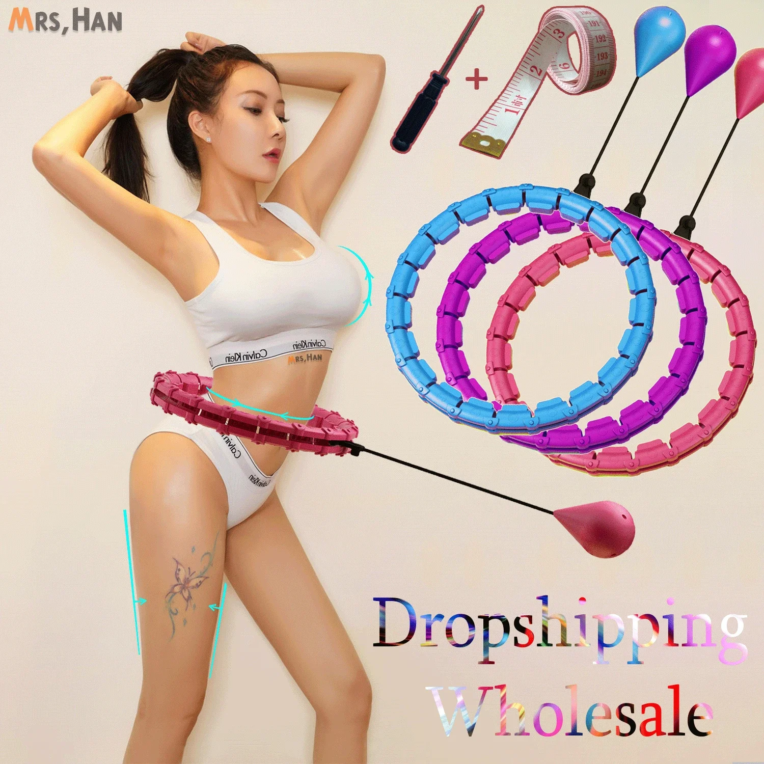 28 Knots Fitness Smart Sport Hoop Adjustable Waist Exercise Gym Trainer Body Shaper Equipment Slimming Weight Loss