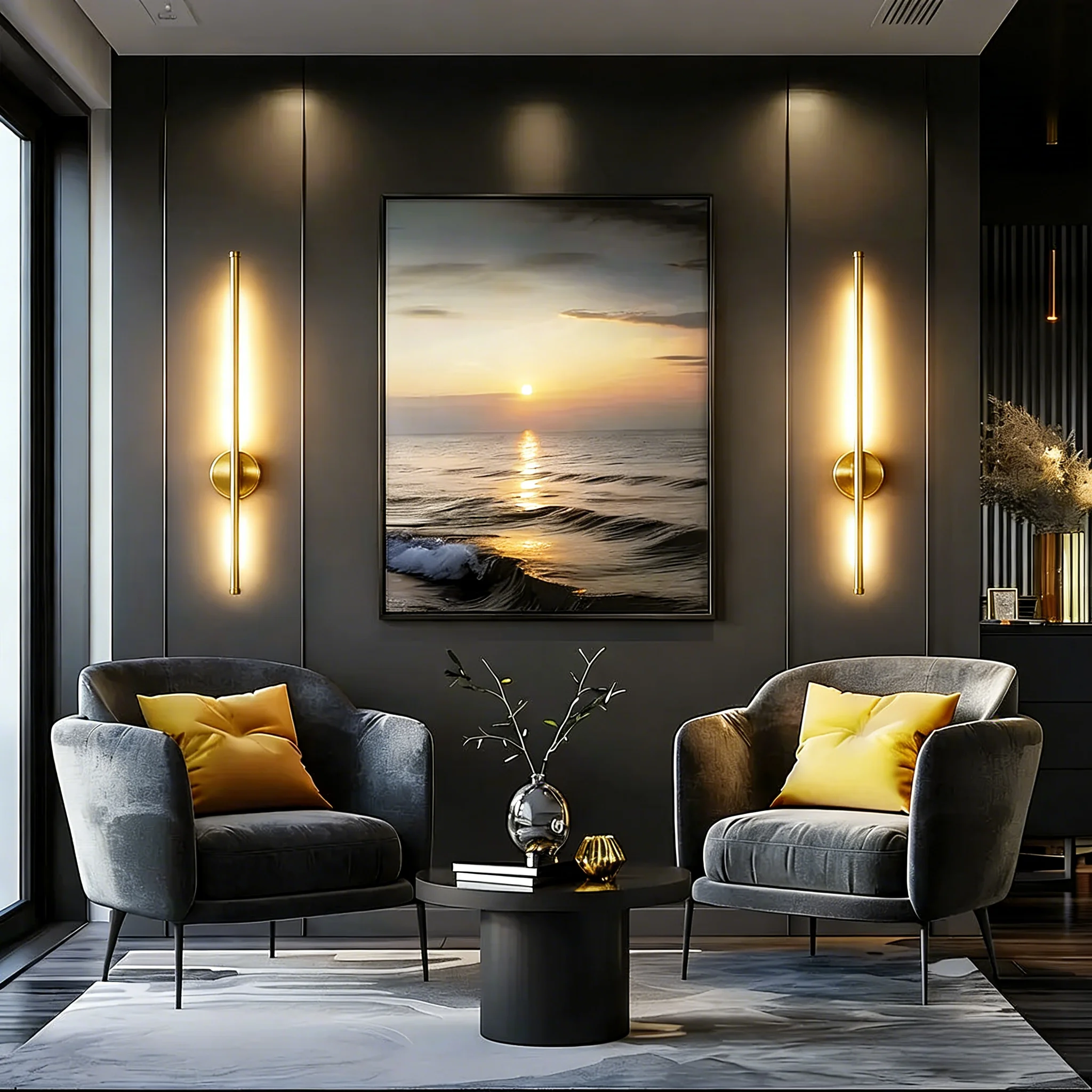 โคมไฟติดผนังแบบไร้สาย ใช้แบตเตอรี่ ชาร์จผ่าน USB พร้อมรีโมทคอนโทรล ปรับได้ 360 องศา °   โคมไฟภาพหมุนได้แบบหรี่แสงได้ LED 1