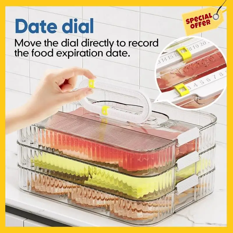 Meat Container For Fridge Organizers And Storage, Lunch Meat Container For Refrigerator Organizing, Containers With Lids Durable