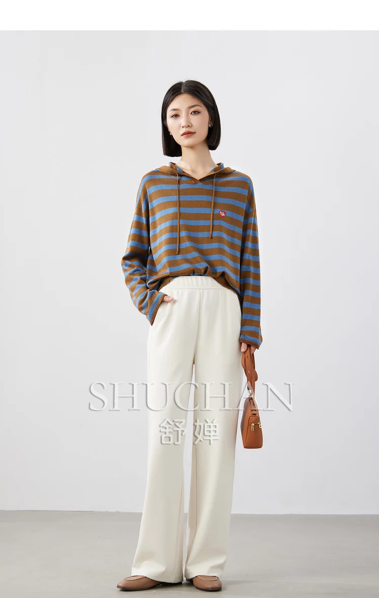 

Striped knit pullover women sweater spring summer 2024 long sleeve top sueter mujer invierno loose sweater mujer