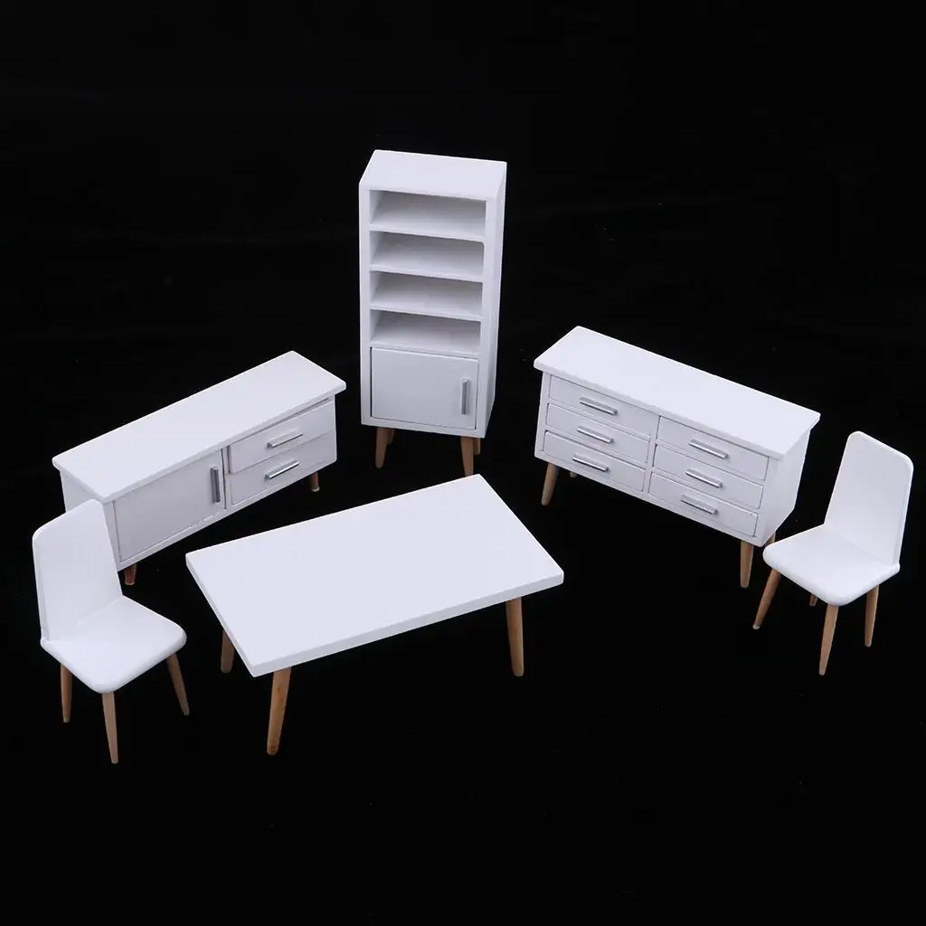 

1/12 Dollhouse Furniture Table Cabinet Bookcase Rooms Life