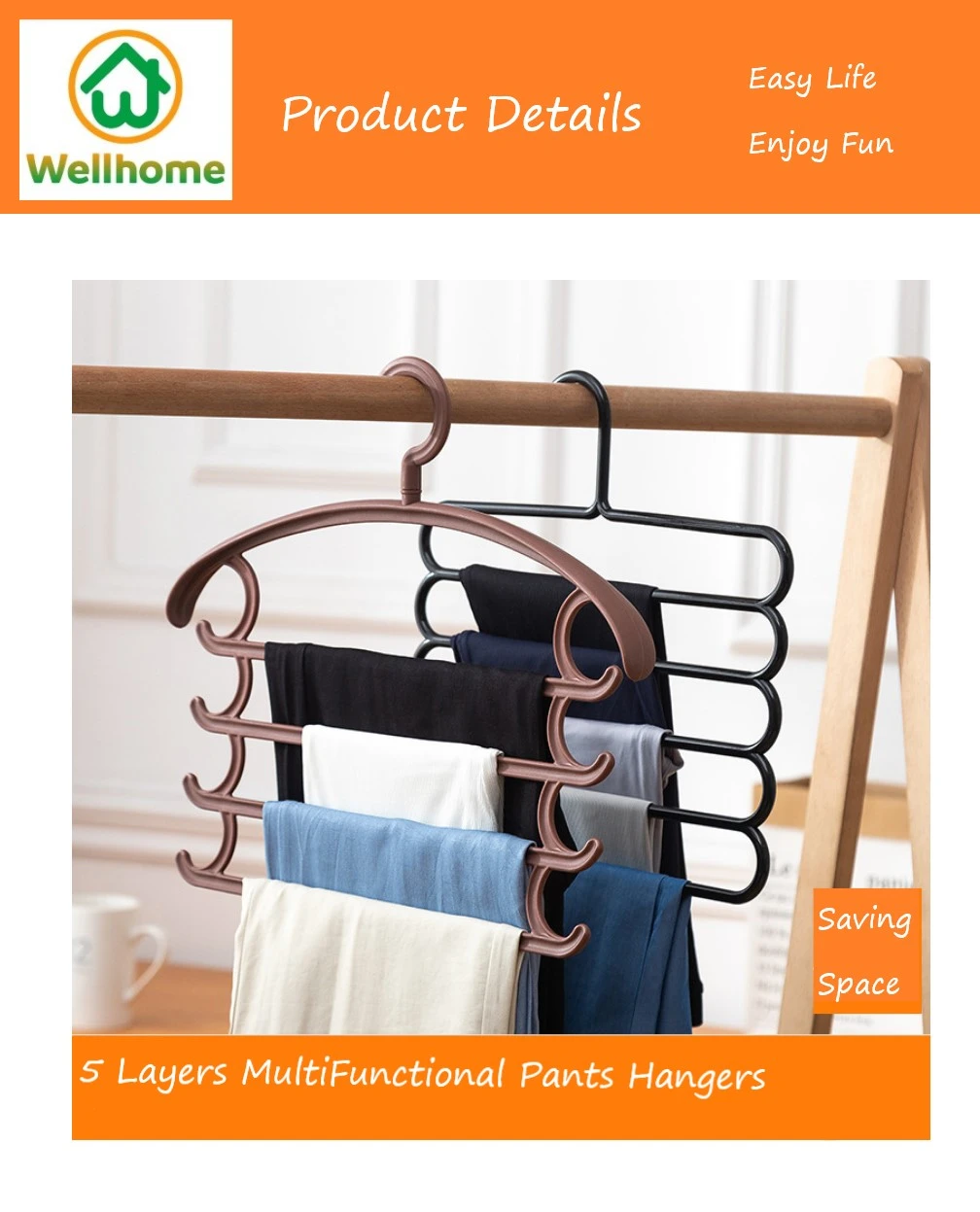 4 Layers Multifunctional Pants Hangers Holders Trousers Hanger Storage