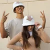 Women Appa Bucket Hat Lamb Wool Hat Winter Warm Fishing Caps Faux Fur Arrow Symbol Printed Bucket Hat for Men Tide Flat Top Hats 2