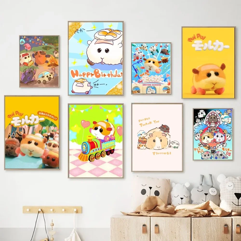 Anime Pui Pui Molcar Poster Carta Kraft Vintage Poster Wall Art Painting Study Stickers