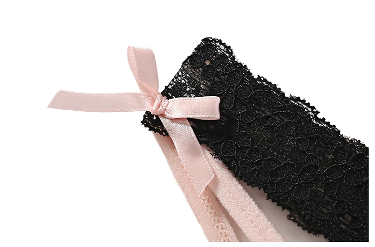 Meet'r Sexy verführerische Unterwäsche, Höschen, Dessous, französische Satin-Spitze, Eisseide, transparenter Strick, niedrige Taille, Dreiecks-Slip für Damen – Detail 14
