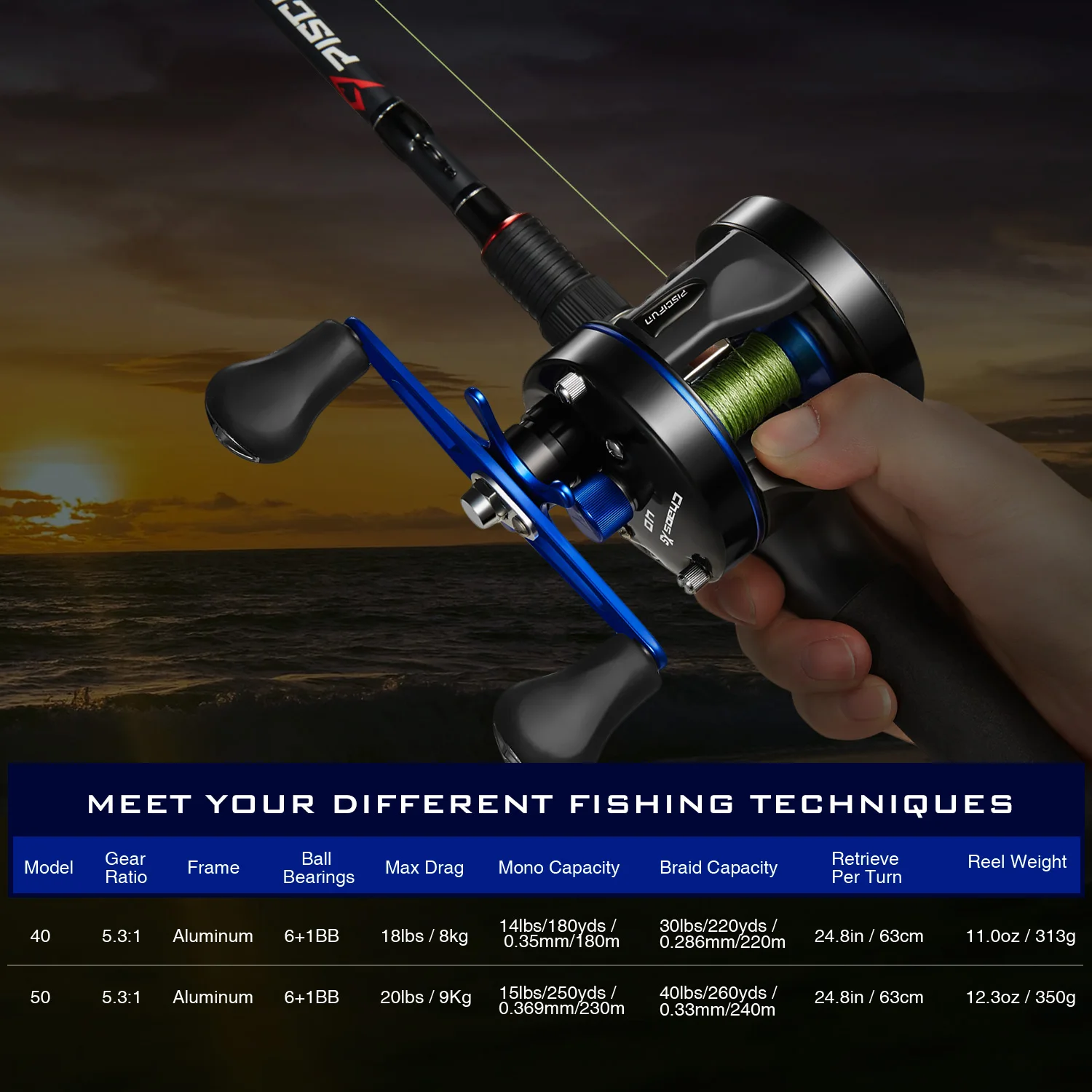 Piscifun Chaos XS Round Baitcasting Reel 5.3:1 Up To 9KG Metal Body Conventional  Saltwater Fishing Reels for Catfish Musky Bass - AliExpress