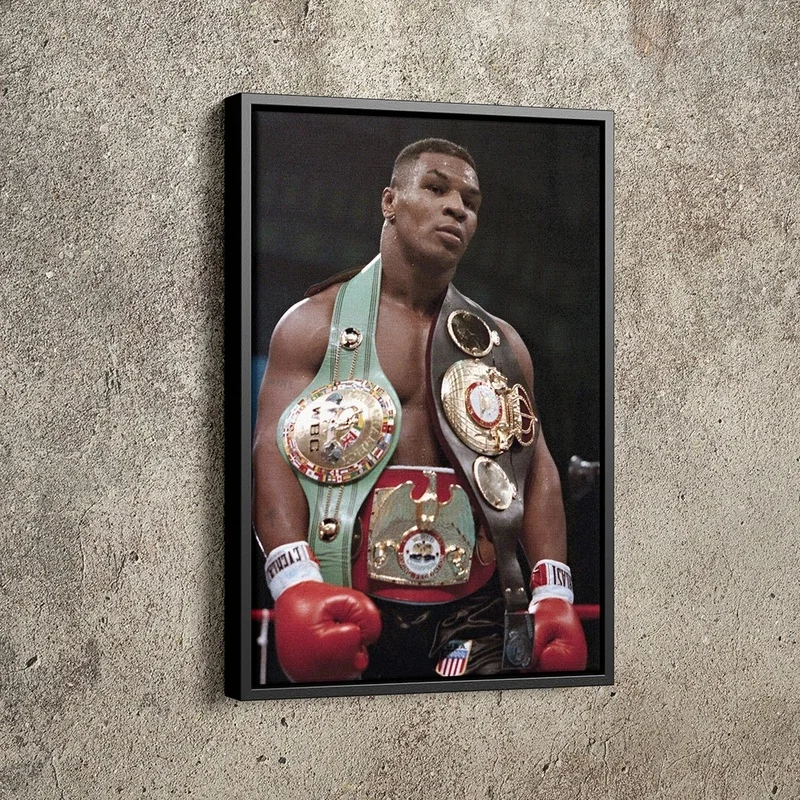 Mike Tyson Leinwandbild 60x90cm - Wanddekoration Für Wohnzimmer & Büro Ohne Rahmen