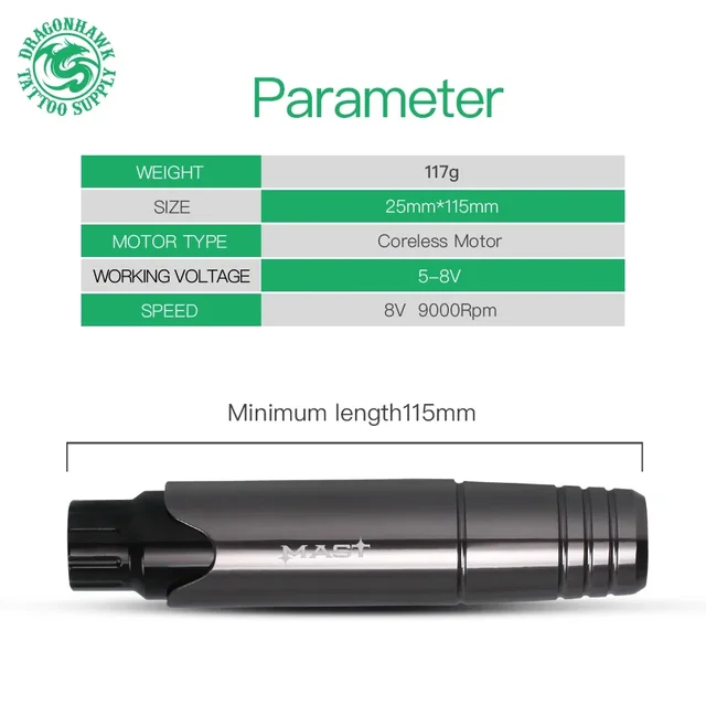 Mast P10 Top Permanent MakeUp Machine Rotary Tattoo Gun Pen Eyebrow Lips Tattoo Machine Pen Device Set Accessories for Tattoo 2