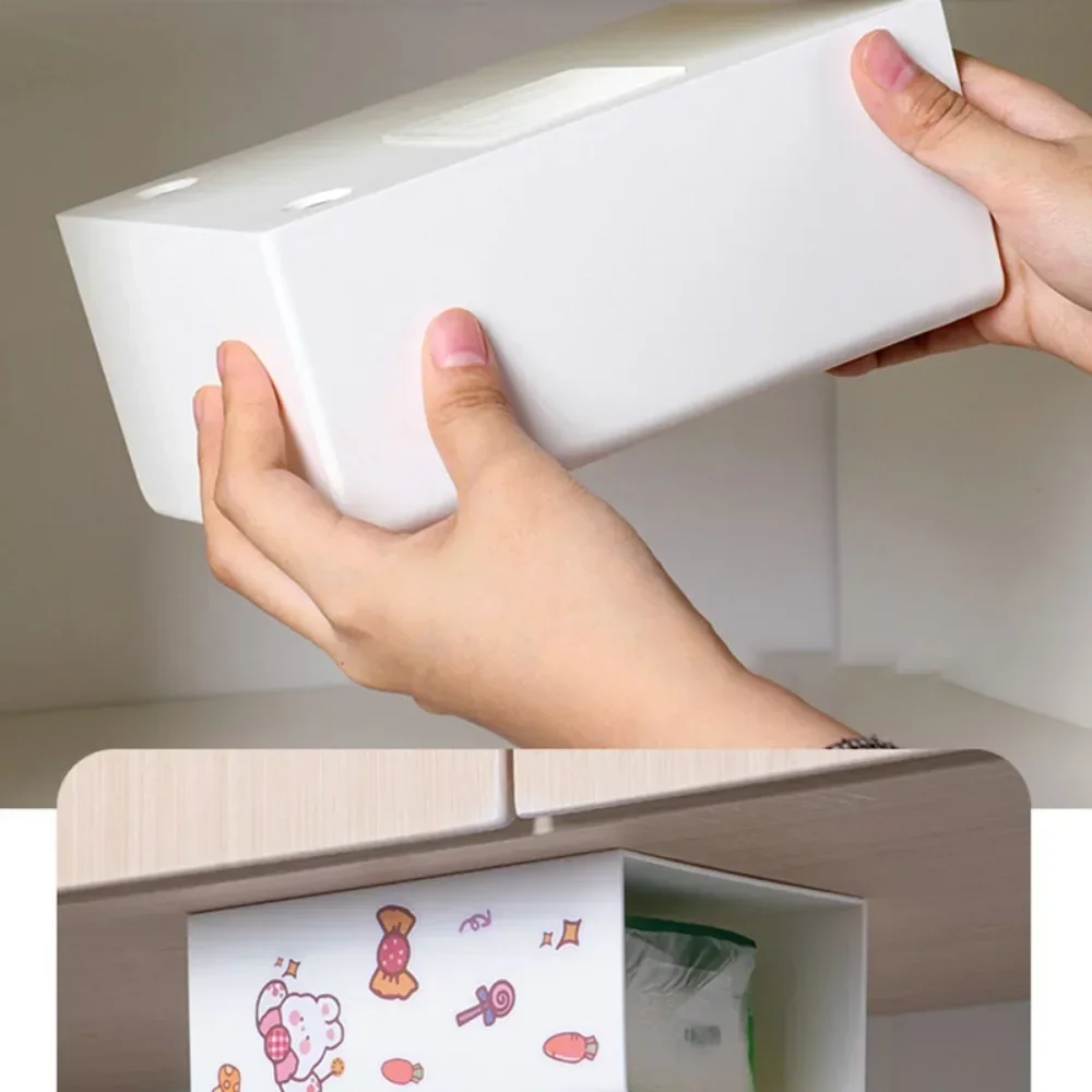 Tissue Box Tissue Dispenser Napkin Holder Perforation-free Wall Kitchen Toilet Car Living Room Desktop Waterproof