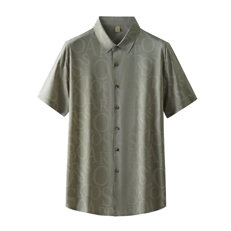 

New Arrival Summer Men's Youth Fashion Casual Square Neck Printed Short Sleeve Shirt Plus Size XL 2XL 3XL 4XL 5XL 6XL 7XL 8XL