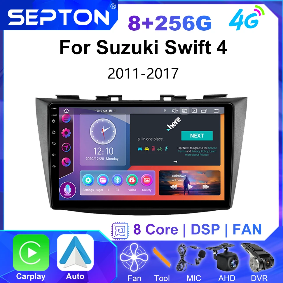 

SEPTON Car Radio Multimedia Player for Suzuki Swift 4 2011-2017 CarPlay Android Octa Core Navigation Stereo GPS 2Din Autoradio
