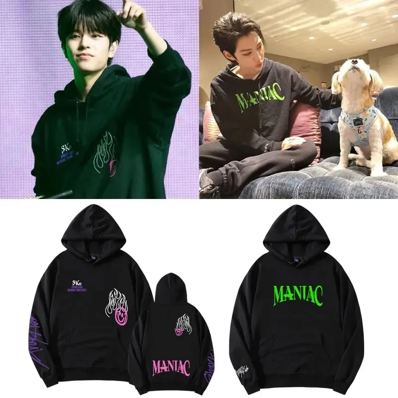 

Stray Kids MANIAC Hoodies SKZ World Tour North American Tour Same Hoodie Coreano Solto Pullovers Mulheres Homens Kpop 2024