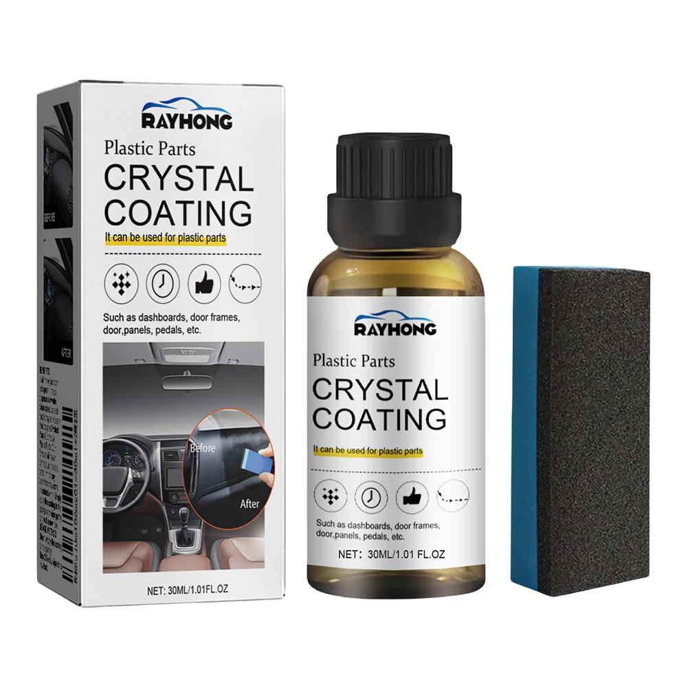 30ml Crystal Coating Wax Long Lasting Console Instrument Panel Care Polish Cleaner Plastic Refurbished Plating Coating Agent Wax 4