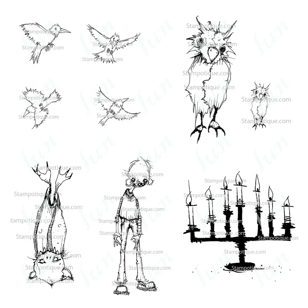 New Arrival 2022 Clear Stamps and Cutting Dies Batty Quimby Owl