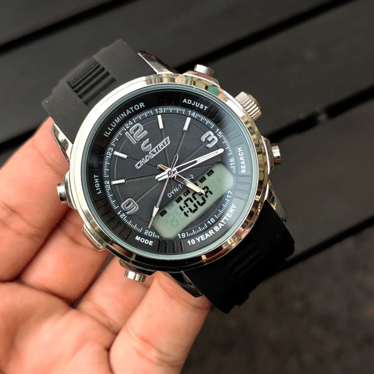 Dual Display Men's Watches Fully Automatic Luminous Watch Waterproof Dual Movement Date Multi-function Chronograph Alarm Clock - 4