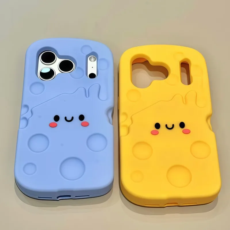 Cute 3D Cartoon Cheese Soft Silicone Shockproof Phone Case