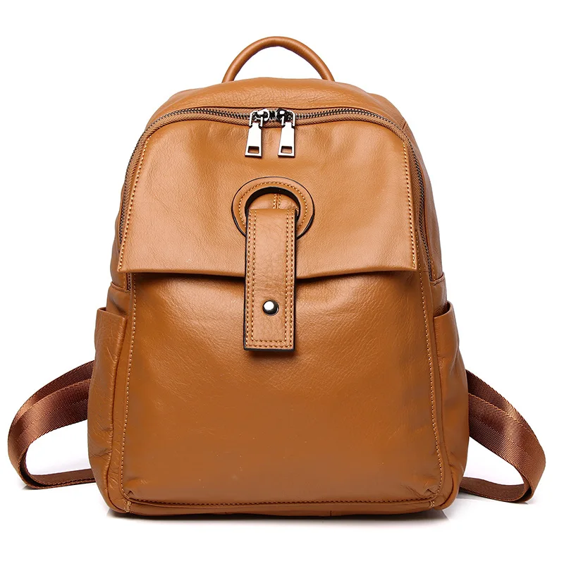 2024 Leisure Travel Backpack Women's Genuine Leather Cowhide Fashion Large Capacity Backpack 3