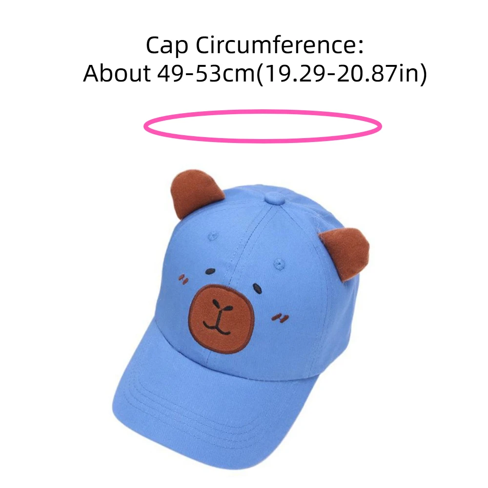 Fashion Breathable Capybara Peaked Cap Thin Cotton Children Baseball Hat Korean Style Polyester Baby Sunscreen Hat Outdoor