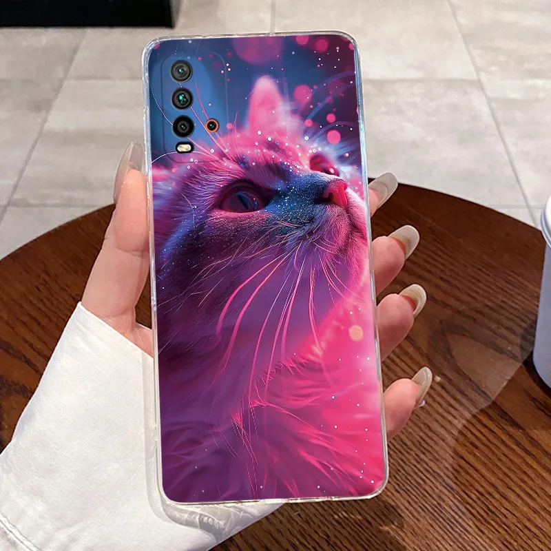 Luxury Aesthetic Transparent Cat Design Soft TPU Silicone Phone Case