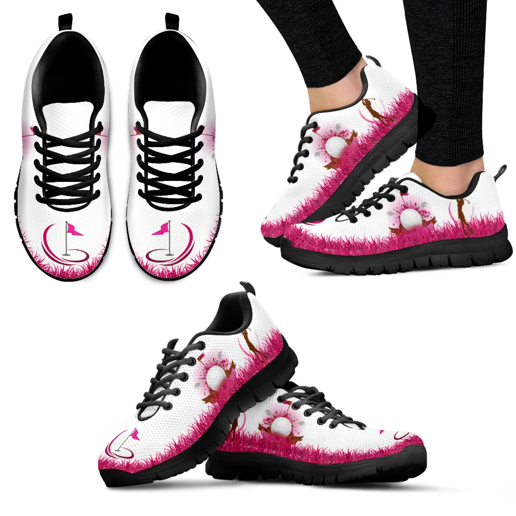 INSTANTARTS-Zapatillas deportivas De marca De lujo para Mujer, Zapatos deportivos con diseño De campo De Golf rosa, cómodos, love