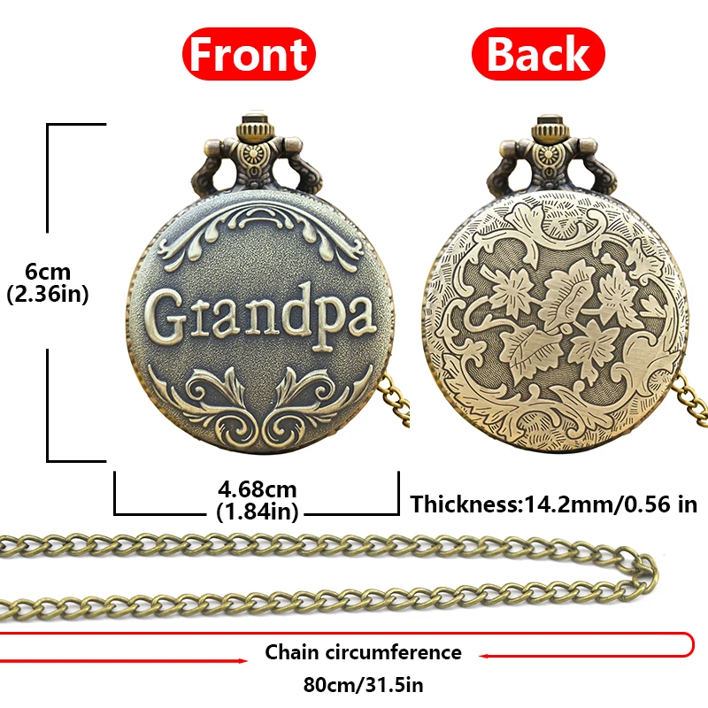 Orologio da tasca The Greatest Dad Papà Festa Idea Regalo Catena Quarzo