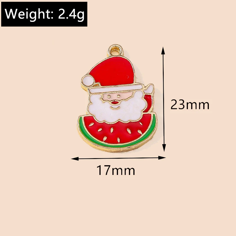 Leslie 10 Stück/Lot Emaille Weihnachtsmann Charms für Ohrringe Armband Herstellung Weihnachten Weihnachtsmann Charms DIY Schmuck Zubehör – Detail 19