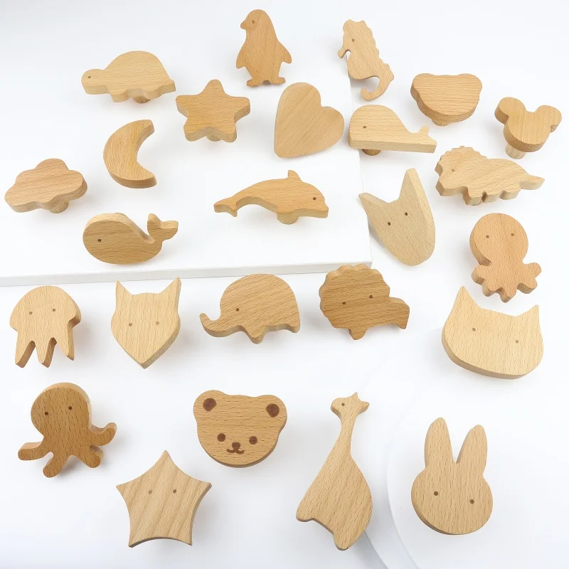 Rustic Wooden Cloud & Animal Cabinet and Drawer Knobs