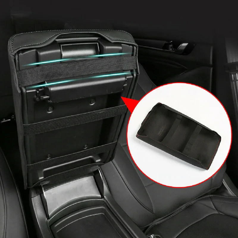 Unique Bargains Center Console Lid Armrest Cover Black With Gray Stitches For Honda Accord 10th Gen 2018 2021